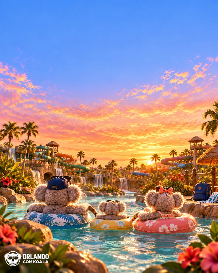Família Koala no Aquatica Orlando