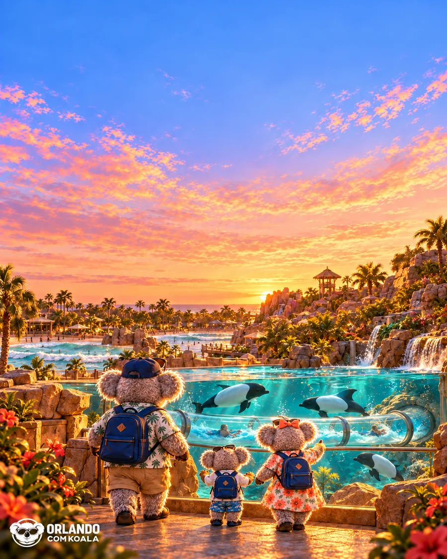 Família Koala no Aquatica Orlando