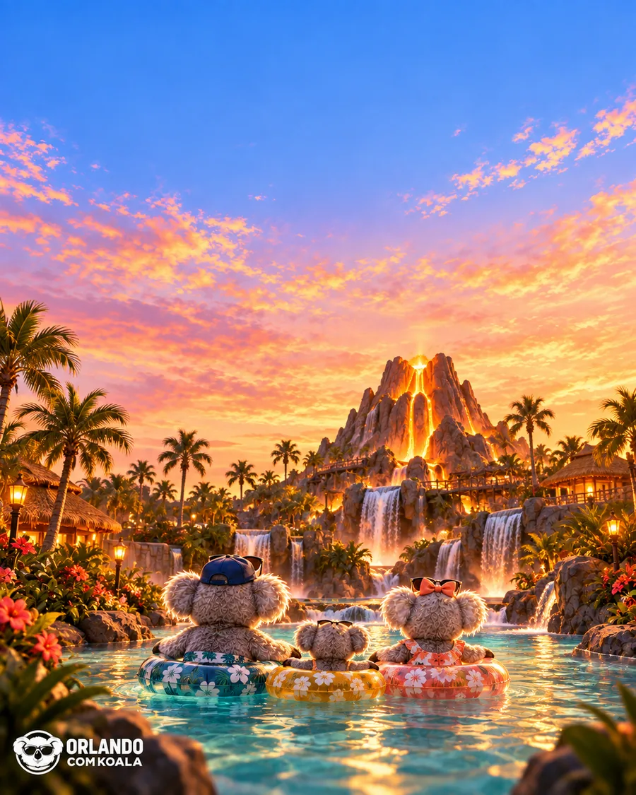 Família Koala no Volcano Bay
