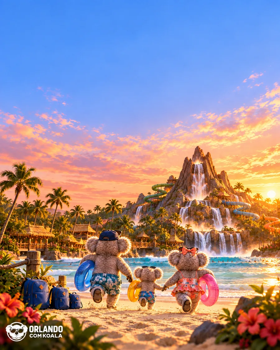 Família Koala no Volcano Bay